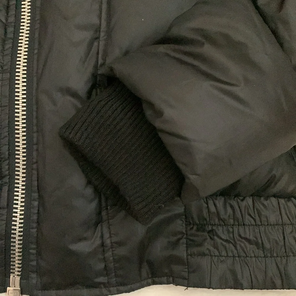 Faith Connexion Designer Down Feather Black Puffer Bomber Jacket